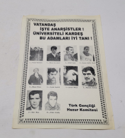 1970 LERDEN ÇOK NADİR SİYASİ AFİŞ