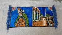 HZ MEVLANA RESİMLİ NADİR DUVAR HALISI